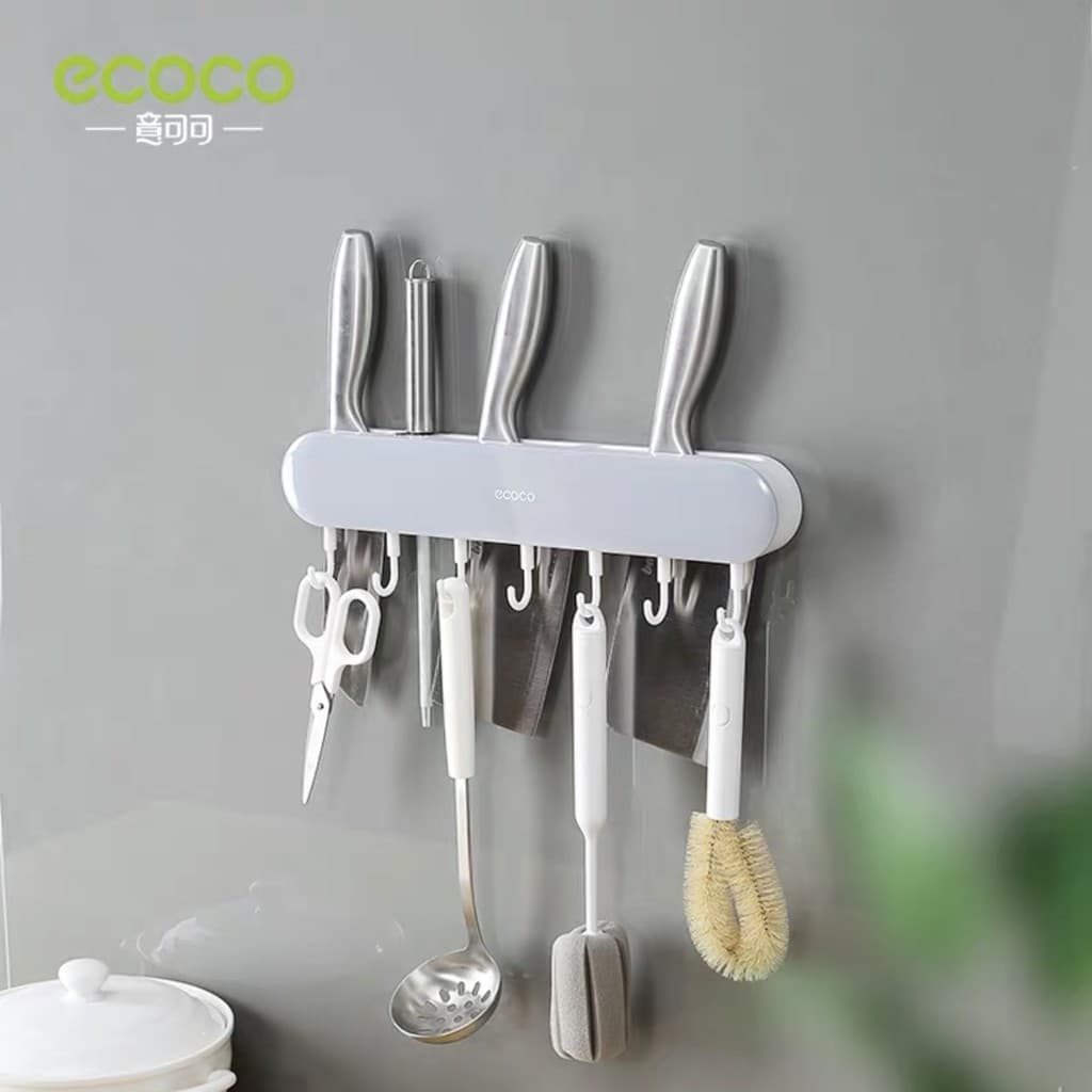 ECOCO ที่ใส่มีดที่ ใส่มีดที่ใส่มีดติดผนัง อุปกรณ์ครัวกรงตะเกียบ ชั้นวางของ ในตัวชั้นเก็บของอเนกประสงค์ รูปที่ 4