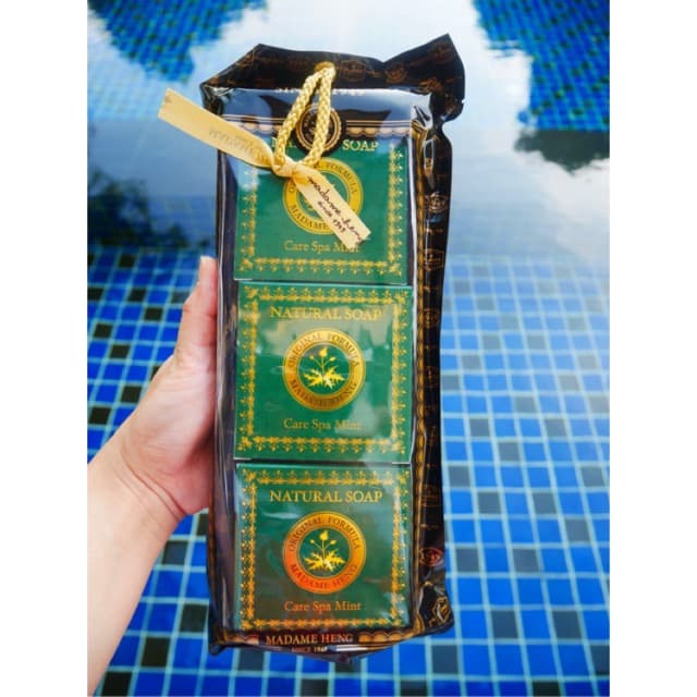 150กรัม3ก้อน สบู่แคร์สปามิ้นต์ มาดามเฮง madame heng care spa mint รูปที่ 1