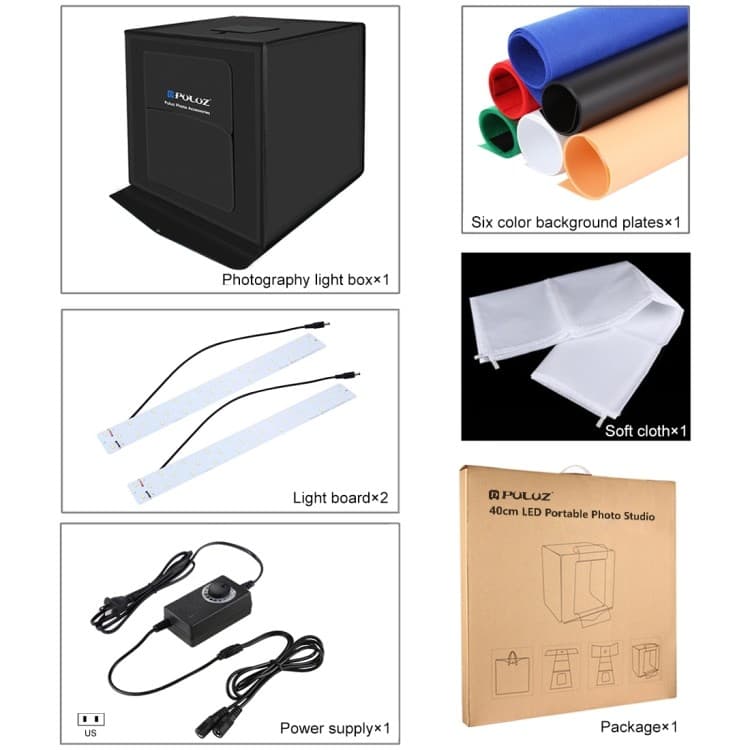 PULUZ LIGHT STUDIO BOX ขนาด 40x40CM แถมฟรี!! ฉากหลัง 6 สี รูปที่ 9