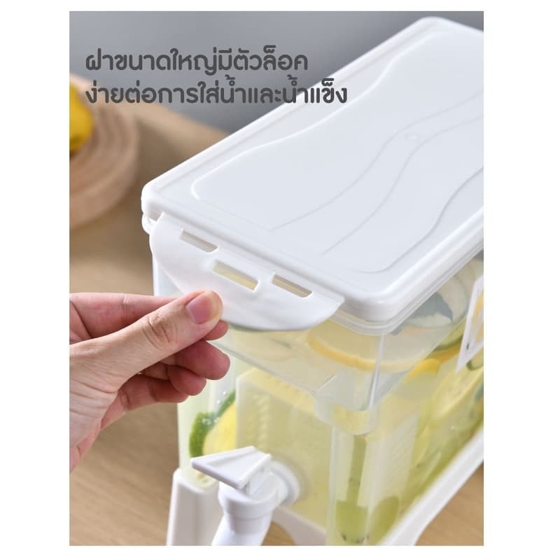 คูลเลอร์กดน้ำทรงสีเหลี่ยม กระติกน้ำ ถังน้ำ คูลเลอร์ใส่น้ำ กระติกน้ำแบบพกพา กระติกอเนกประสงค์ กระติกน้ำมีก๊อก รูปที่ 8