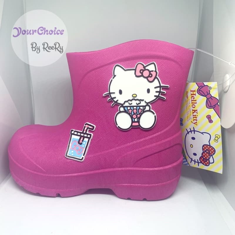 รองเท้าบูทเด็ก Hello Kitty คิตตี้ ลิขสิทธิ์แท้ รองเท้าบู๊ทเด็กผู้หญิง สีพาสเทล กันน้ำ กันฝน KTL483 รูปที่ 1