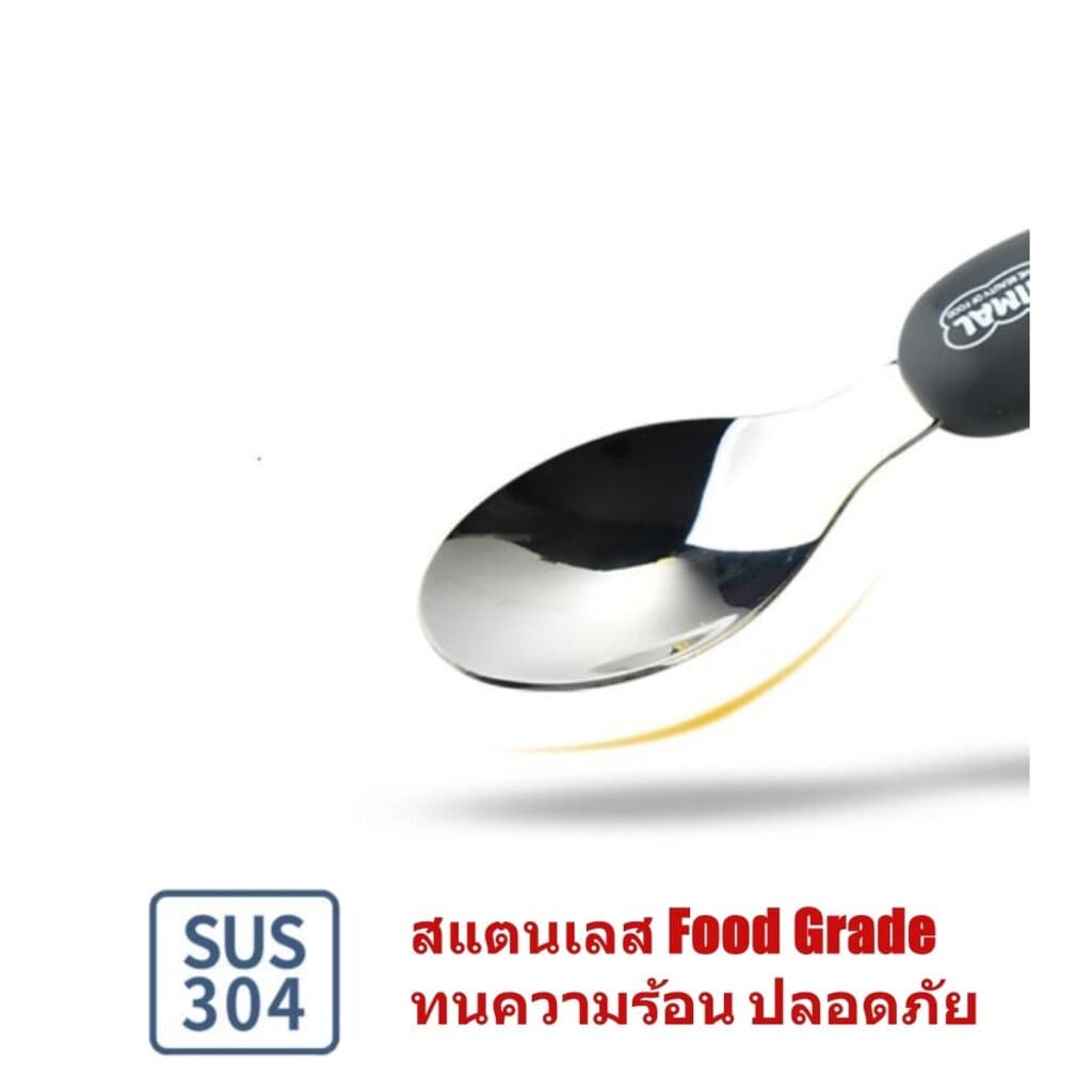 ช้อนส้อมเด็ก ชุดช้อนส้อมเด็ก ช้อนเด็ก สแตนเลส ด้ามจับรูปสัตว์ มาพร้อมกล่องพกพา รูปที่ 2