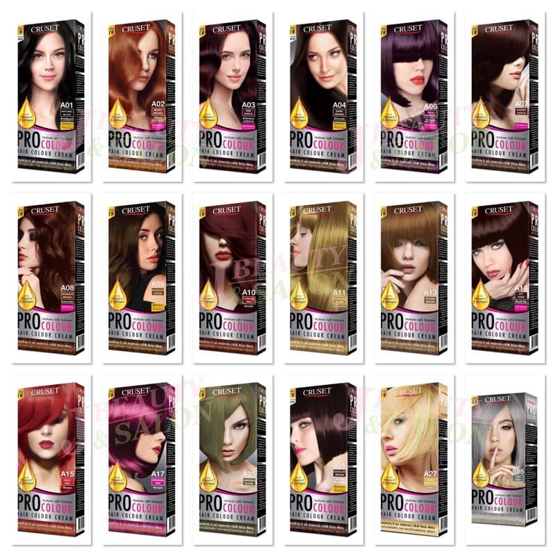 ใหม่ครูเซ็ท ครีมย้อมผม โปร คัลเลอร์ 100 มล. Cruset PRO Colour Hair Colour Cream 100 ml. สีย้อมผมครูเซ็ท รูปที่ 1