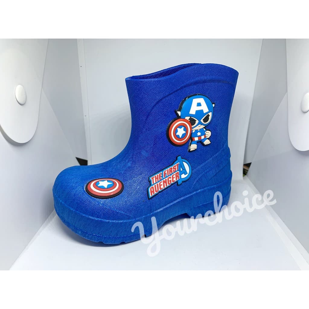 รองเท้าบูทเด็ก Marvel Spiderman Captain America รองเท้าบู๊ทเด็ก กันน้ำ กันฝน BM01 รูปที่ 4
