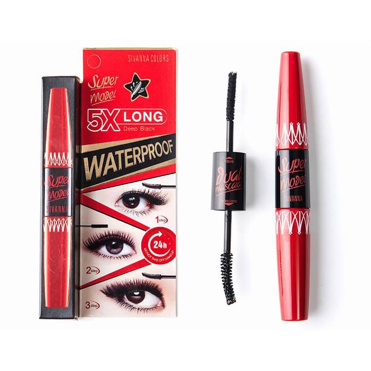 Sivanna Colors Super Model Waterproof Mascara 4.5g+1.2g HF893 มาสคาร่า สิวันนา กันน้ำ ขนตาหนา ยาว รูปที่ 3
