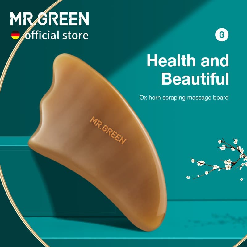 Mr.green กัวซา ขูด แผ่นนวด เขาวัว ใบหน้า คอ นวดตัว เครื่องมือความงาม สปา ดูแลผิว คอ ปวด บรรเทาอาการปวด รูปที่ 1