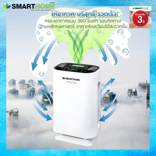SMARTHOME เครื่องกรองอากาศ AP-180 กรองPM 2.5 มอเตอร์ทองแดงแท้ กรอง ดัดจับฝุ่น เล็กขนาด 2.5 PMประกัน3ปี รูปที่ 2