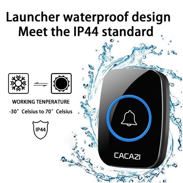 NEW Version กริ่งประตูไร้สาย 300 M Range cacazi กันน้ำ กริ่งประตู Door bell กริ่ง กริ่งไร้สาย รูปที่ 4