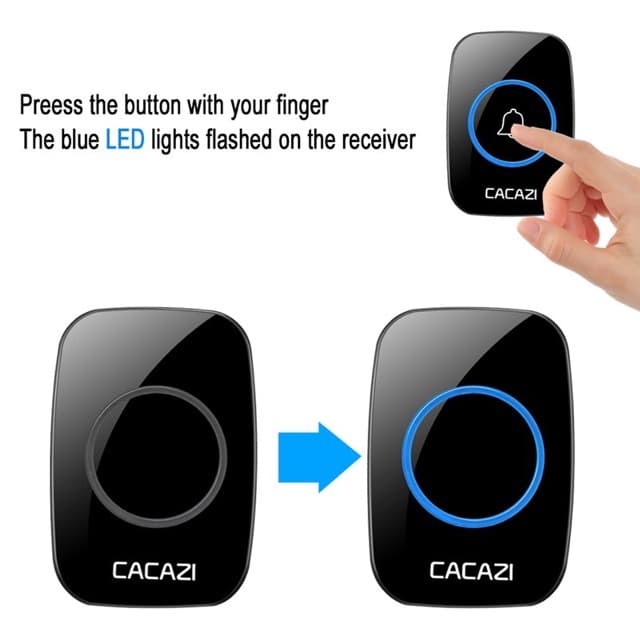 NEW Version กริ่งประตูไร้สาย 300 M Range cacazi กันน้ำ กริ่งประตู Door bell กริ่ง กริ่งไร้สาย รูปที่ 2
