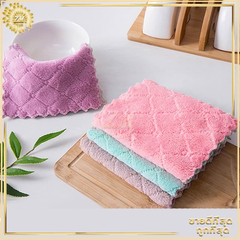 ผ้าเช็ดจาน ผลิตจากผ้านาโนดูดซับน้ำได้ดีเยี่ยม เนื้อผ้านุ่มนิ่ม แห้งไวมาก สีไม่ตกไม่เป็นขุย ทนทานไม่ขาดง่าย รูปที่ 4
