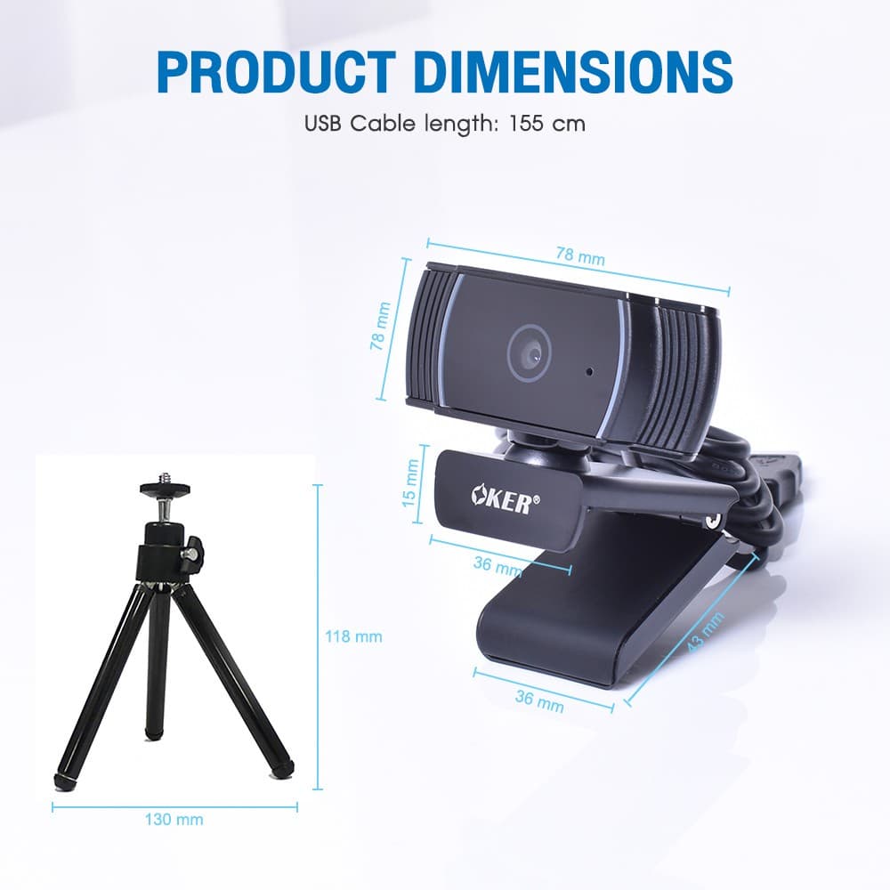 กล้องเว็บแคม Webcam OKER รุ่น A229 ความละเอียด Full HD 1080P รับประกัน 2 ปี >> รูปที่ 3