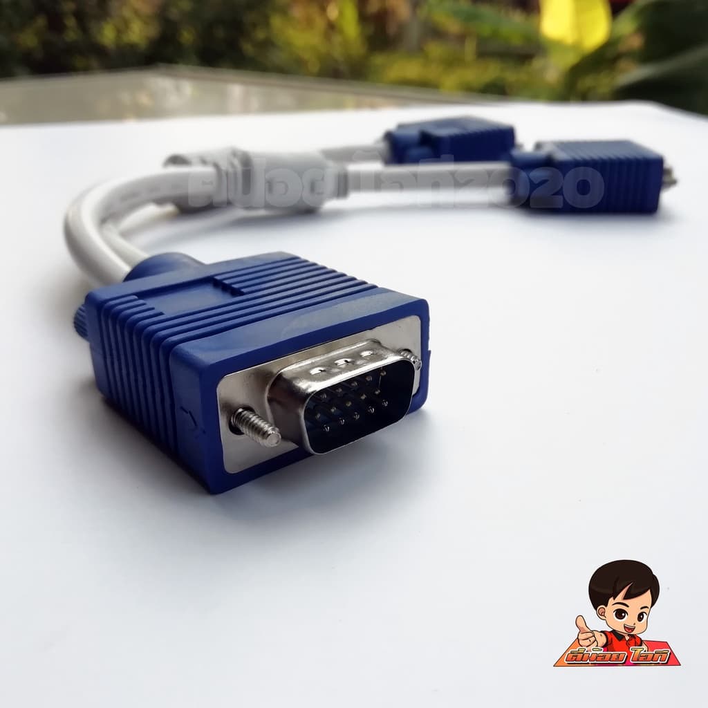 สาย VGA 1 ออก 2 หัว แสดงภาพเหมือนกันพร้อมกัน 2 จอ Vga splitter cable สายแยกจอ คาราโอเกะ งานนำเสนอ รูปที่ 4