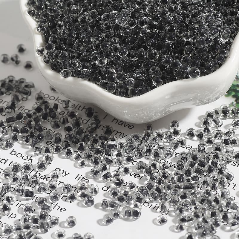 ลูกปัดแก้วเชคใสสีข้างในทรง Seed Spacer ขนาด 2/3/4 มม. สำหรับงานเครื่องประดับ รูปที่ 5