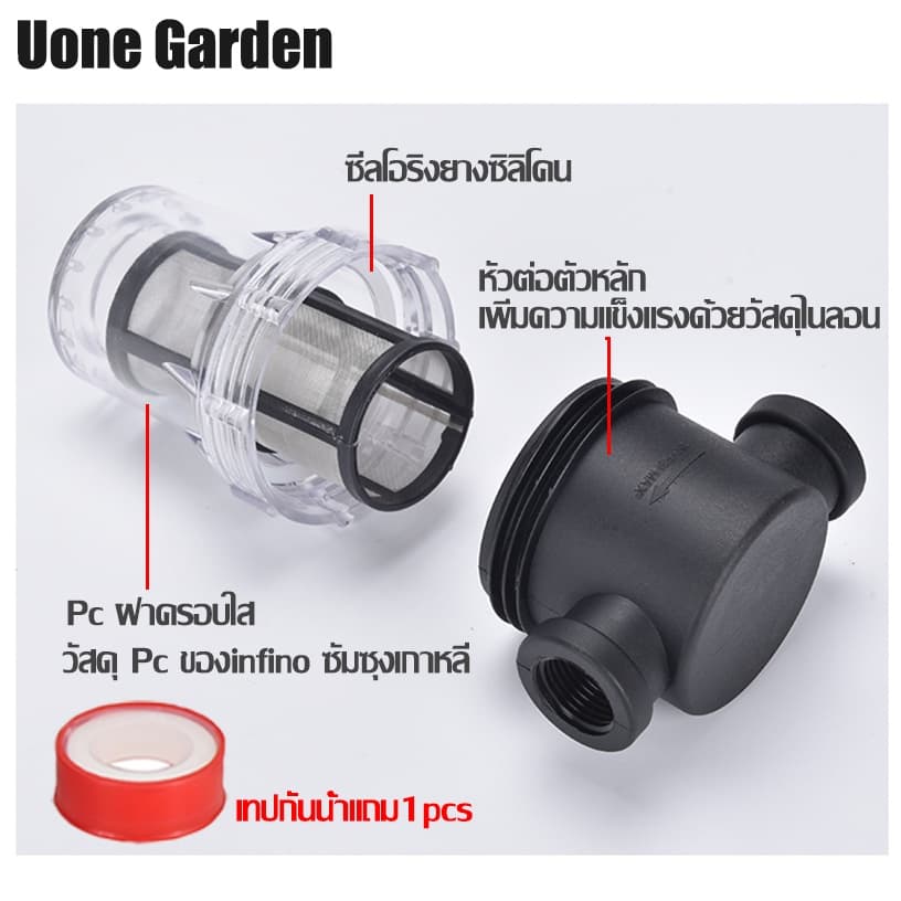 Uone Garden W221 ตัวกรองน้ำ กระบอกกรองน้ำ กรองตะกอน เศษ ก่อนน้ำเข้าสู่ระบบ 4หุน 6หุน 1นิ้ว รูปที่ 3