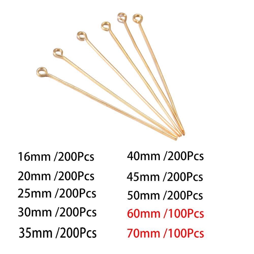 ก้านต่างหู หมุด พร้อมสต็อก Pins 16- 50 มม . 200 ชิ้น เข็มโลหะ เข็มหมุด สําหรับทําเครื่องประดับ Diy รูปที่ 2
