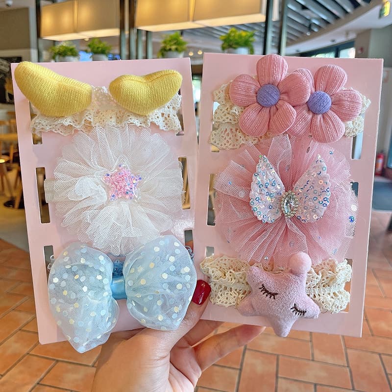 3 ชิ้น / เซต ที่คาดผมเด็ก เจ้าหญิง หวาน ยางรัดผม การ์ตูน ดอกไม้ มงกุฎ โบว์ ลูกไม้ นุ่ม เด็กทารก เด็กผู้หญิง ที่คาดผม รูปที่ 3