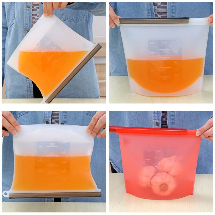 Home007 ถุงซิลิโคนใส่อาหาร 1000ml. สูญญากาศ สำหรับใส่อาหาร เก็บอาหาร ช่วยรักษาความสดใหม่ ฟู้ดเกรด รูปที่ 9