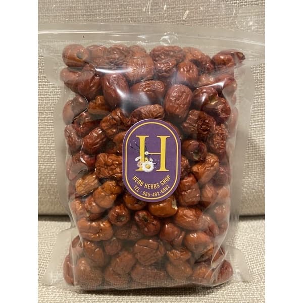 พุทราจีนไร้เม็ด ขนาด 250/500 กรัม พุทราจีนแดงอบแห้ง พุทราจีน อั่งจ้อ Red date รูปที่ 1
