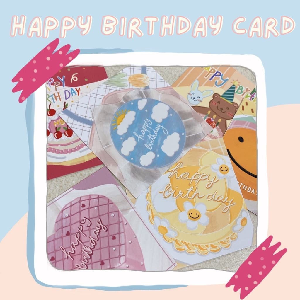 Happy birthday card การ์ดวันเกิด แพ็ค 10 แผ่น รหัส HBD 8 รูปที่ 3
