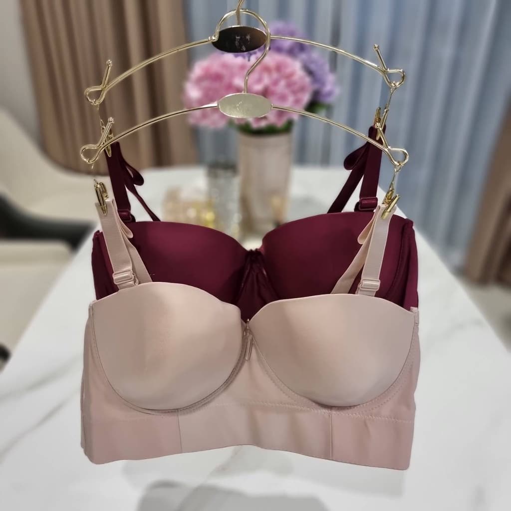 Angel Bra เสื้อในมีโครงทรงเกาะอกครึ่งเต้า สำหรับสาวอวบขนาด 6 ตะขอ ปรับได้ 4 ระดับ รูปที่ 3