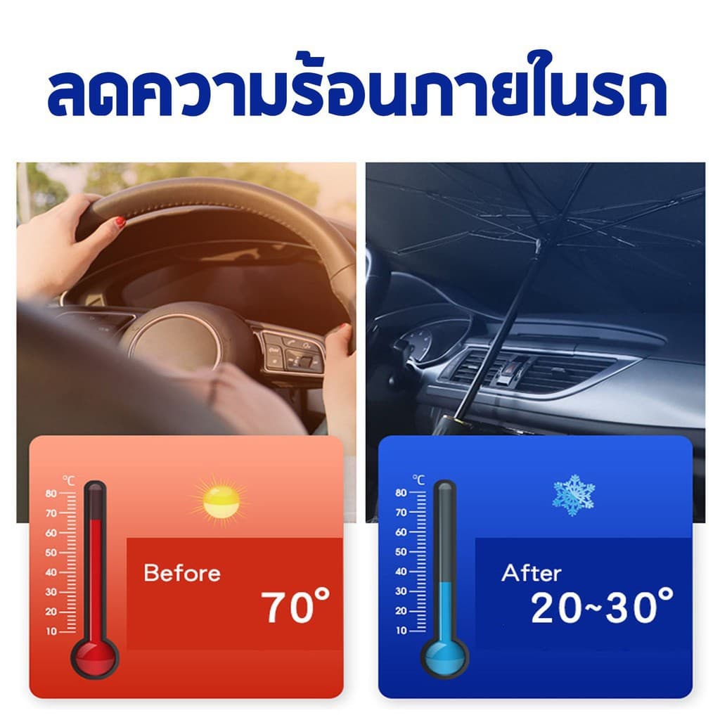 ลด 50% ใส่โค้ด INCLZ11 ร่มกันแดดในรถยนต์ บังแดดหน้ารถ มี 4 แบบให้เลือก รูปที่ 7