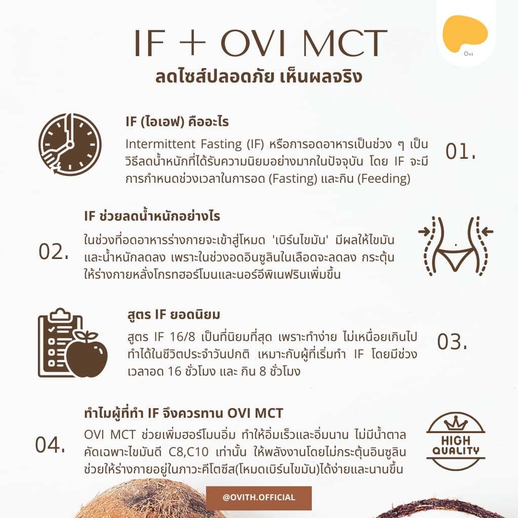 Ovi Boost & Burn MCT +Prebiotics Fiber คุมหิวทานกับ เวย์โปรตีน กาแฟ คีโต ไม่มีน้ำตาล C8 C10 pure รูปที่ 6