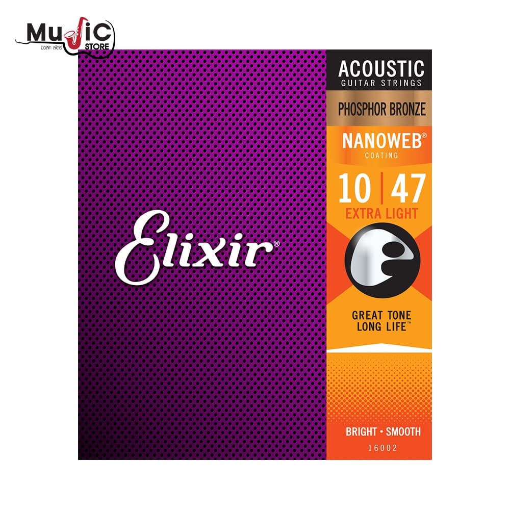 Elixir Phosphor Bronze NANOWEB COATING สายกีต้าร์โปร่ง สายเคลือบกันสนิม รูปที่ 2