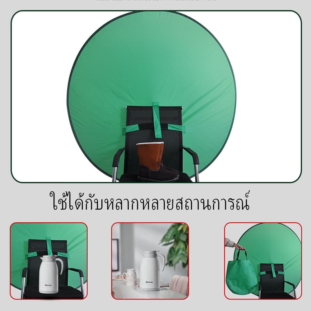 แบบพกพา พับเก็บได้ กระดานพื้นหลัง แขวนบนเก้าอี้ การถ่ายภาพวิดีโอ ผ้าพื้นหลังสีเขียว อุปกรณ์ถ่ายภาพน์ รูปที่ 3