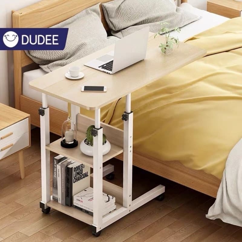 DUDEE โต๊ะคอมข้างเตียง วางโน้ตบุ๊กและวางของอเนกประสงค์ รูปที่ 1