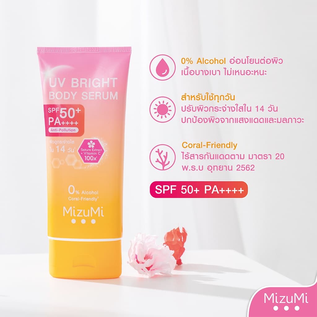 MizuMi UV Bright Body Serum เซรั่มกันแดดทาผิวกาย เบาสบายผิว ซึมไว รูปที่ 4