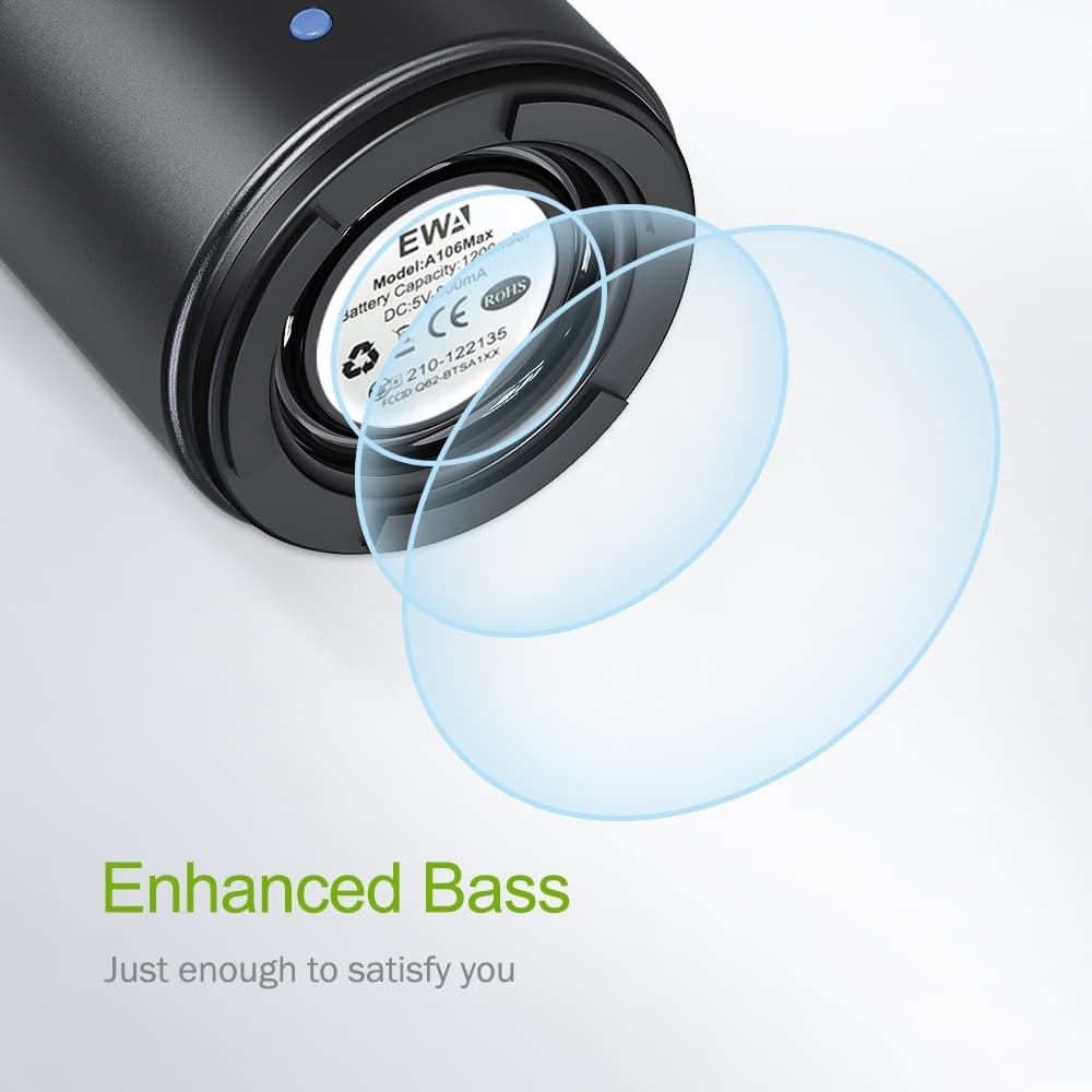 EWA A106Max ลำโพงบลูทูธไร้สาย ลำโพงพกพา พร้อมเสียง HD 8W และ แบตเตอรี่1200mAh รูปที่ 7
