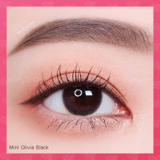Kitty kawaii black สีดำ mini Olivia Contactlens บิ๊กอาย คอนแทคเลนส์ แถมตลับฟรี. รูปที่ 3