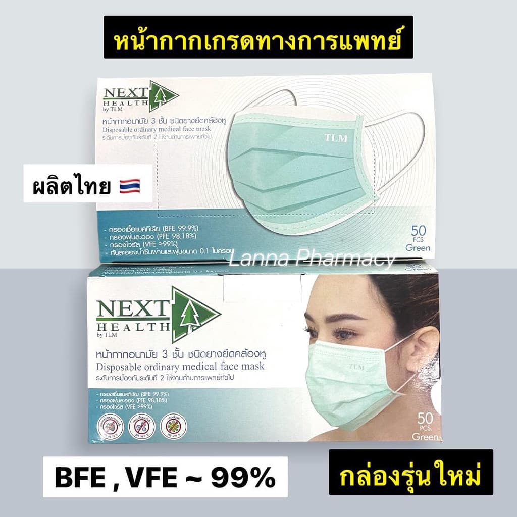 จากร้านยากล่องโฉมใหม่ TLM หน้ากากอนามัยเกรดการแพทย์ NEXT HEALTH 3ชั้น ผลิตในประเทศไทย รูปที่ 1