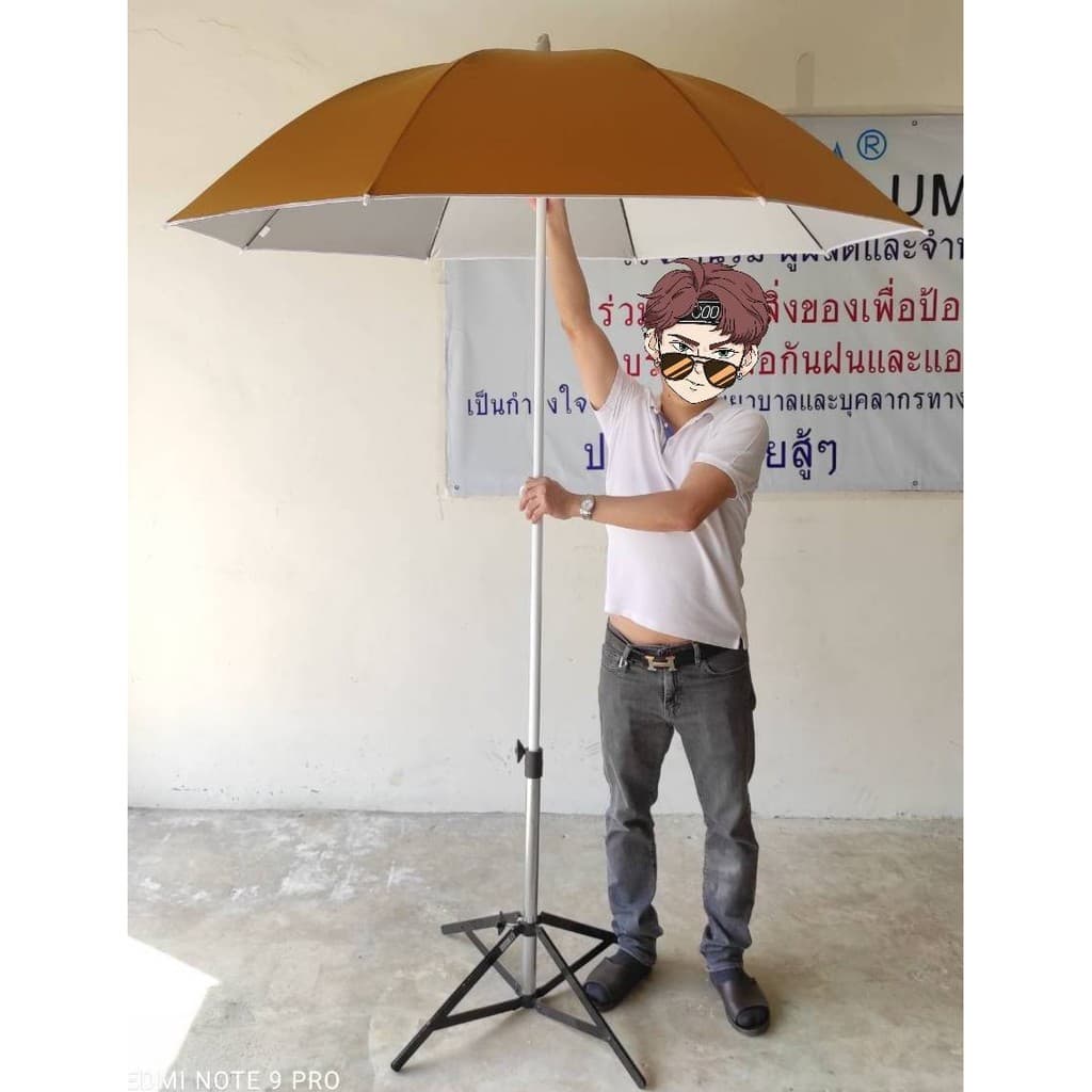 ร่มสนาม ร่มแม่ค้า ไม่มีชาย ขนาด⏀1.62 เมตร ใช้ในสระน้ำ ชายหาด กันยูวี กันน้ำ ปรับได้ 3ระดับ​ 36นิ้ว รูปที่ 4