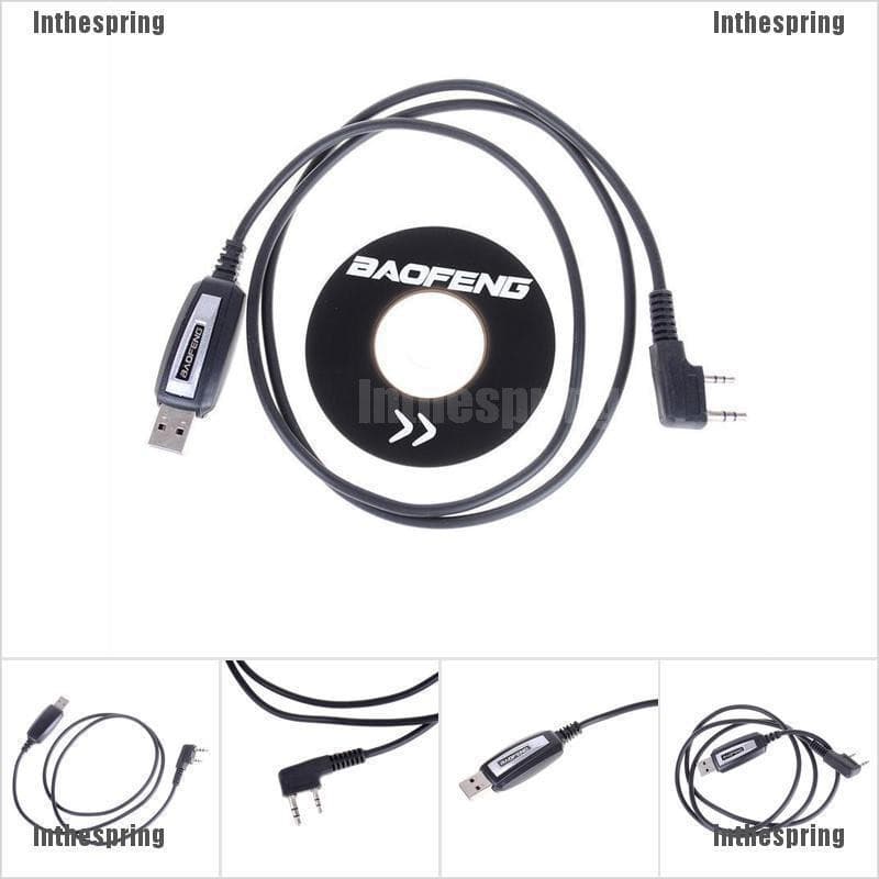 ในฤดูใบไม้ผลิ สายตั้งโปรแกรมได้ Usb 2 Pin 1 ชุดพร้อมไดรเวอร์ CD สําหรับ Uv-5R Bf-888S รูปที่ 1