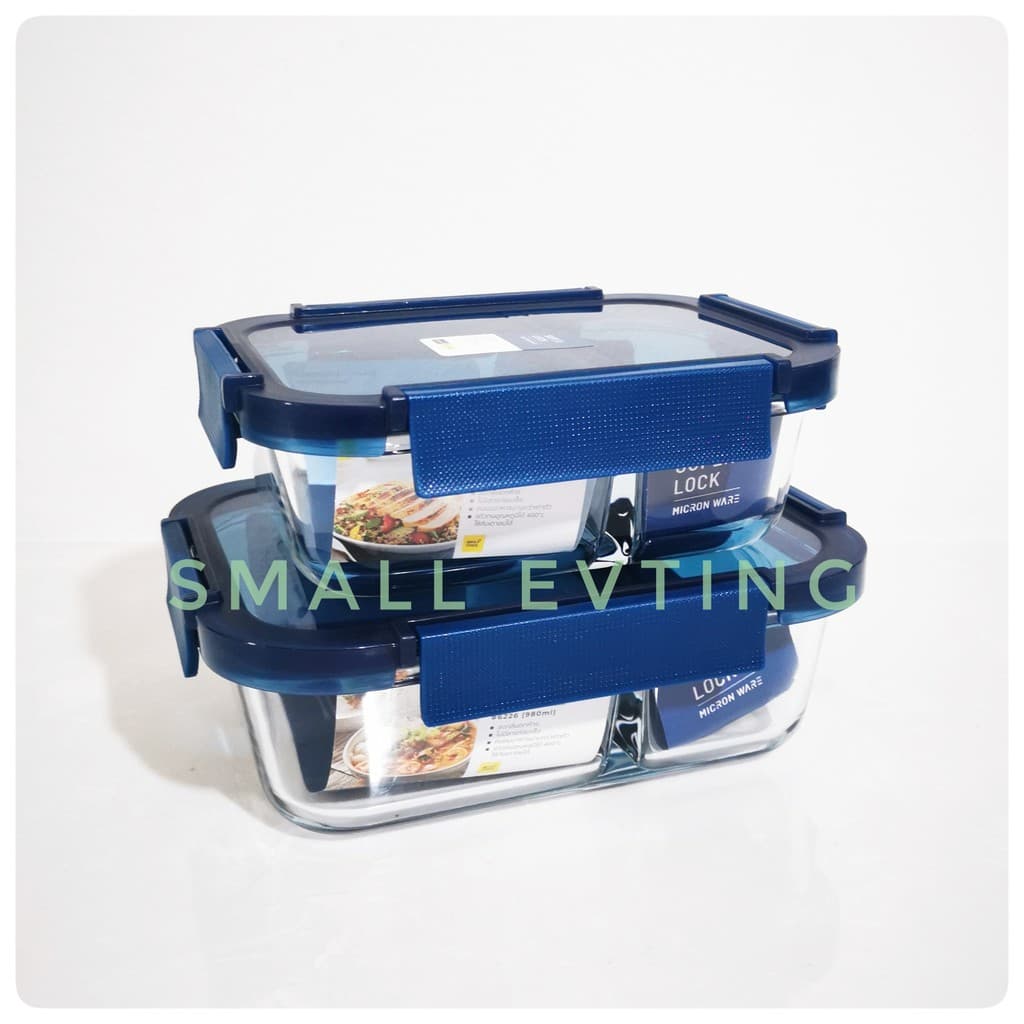Small Evting กล่อง"แก้ว"ถนอมอาหาร รุ่นแบ่ง 2 ช่อง Super Lock แท้100% รุ่น 6225/6226 เข้าไมโครเวฟ ได้ รูปที่ 4