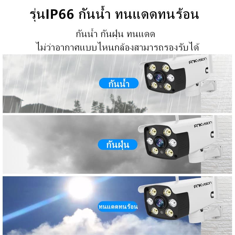 FNKvision กล้องวงจรปิด 2เสา 3.0ล้านพิกเซล กล้องวงจร คืนวิสัยทัศน์ WiFi IP Camera 1080P กล้องวงจร กลางคืนภาพสีคมชัดHD รูปที่ 2