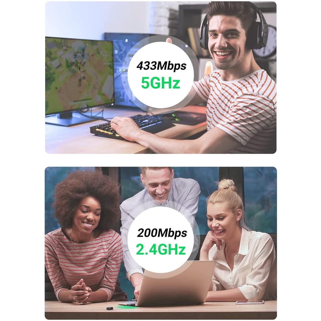 UGREEN รุ่น 20204 AC650 USB WiFi Adapter for Desktop PC 5G 2.4G Dual Band WiFi Dongle Mini Wireless USB รูปที่ 5