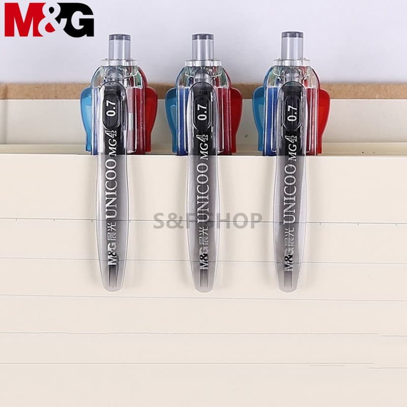ปากกาลูกลื่นแบบกด M&G BP-8030 ปลอกยาง หมึก 4 สีในแท่งเดียว ขนาดเส้น 0.7mm #M&G #School #office รูปที่ 7