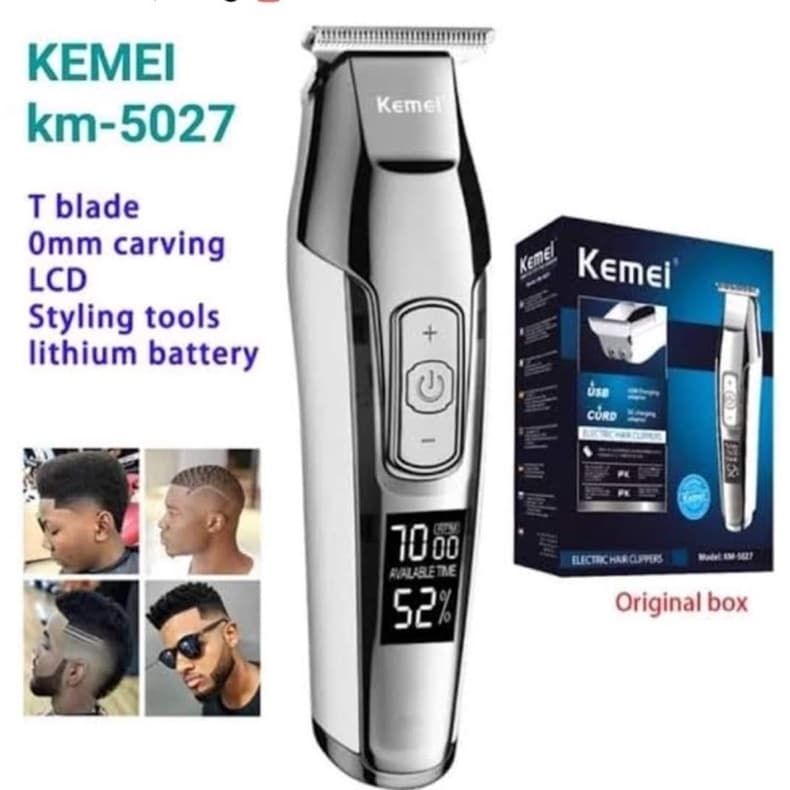KEMEI​ KM-5027ปัตตาเลี่ยนกันขอบ​แกะลาย​ มาพร้อมหน้าจอLED​ปรับความแรงได้3ระดับ​ลับคม​แต่งบาง​เซาะร่องฟัน​พร้อมใช้งาน รูปที่ 8