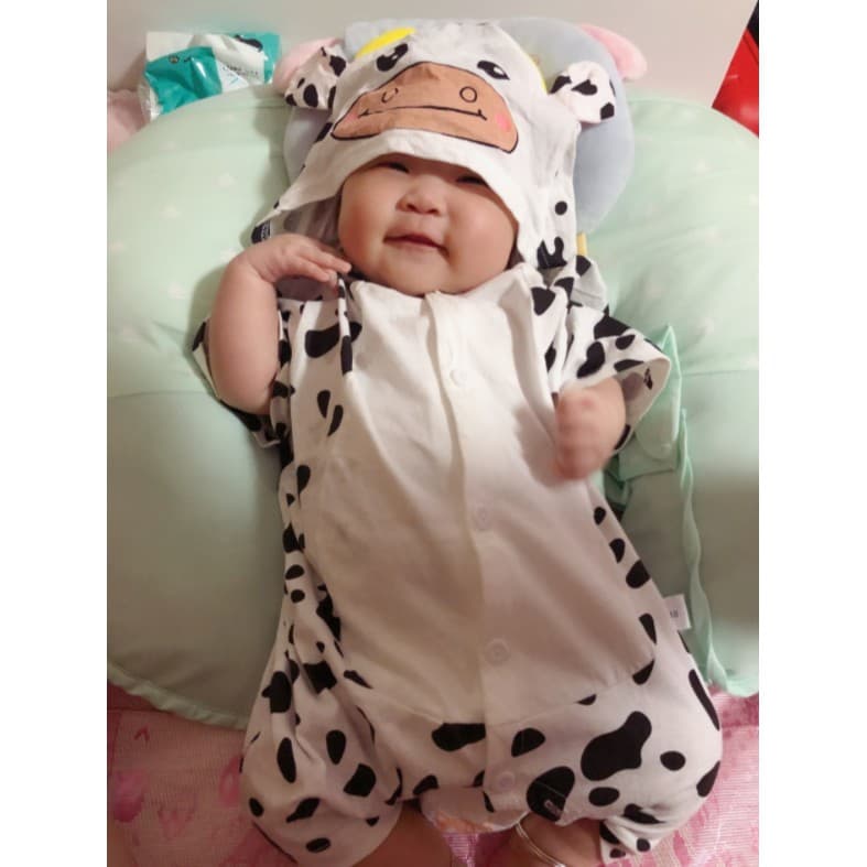 Babyonline 2H3-4 ชุดบอดี้สูทสำหรับเด็กมีฮู้ดรูปสัตว์มีกระดุมหน้า ผ้าฝ้าย นิ่ม ใส่สบาย แนะนำอายุ 0-1 ปี รูปที่ 3