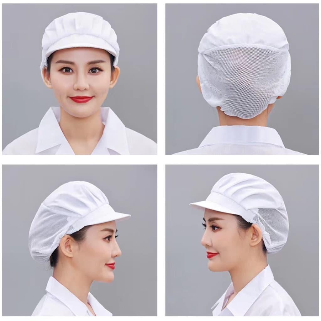 หมวกคลุมผม สำหรับทำอาหาร งานโรงงาน งานผลิต หมวกเชฟ ผ้าตาข่าย หลากสี สําหรับร้าน อาหาร มีขอบ รูปที่ 6