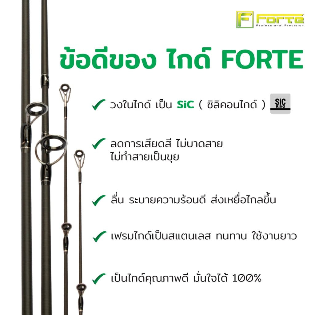 ไกด์คันเบ็ด Forte รุ่น LYSG วงในซิลิคอน เฟรมสแตนเลส ระบายความร้อนดี ลื่น ไม่บาดสาย ส่งเหยื่อไกล รูปที่ 3