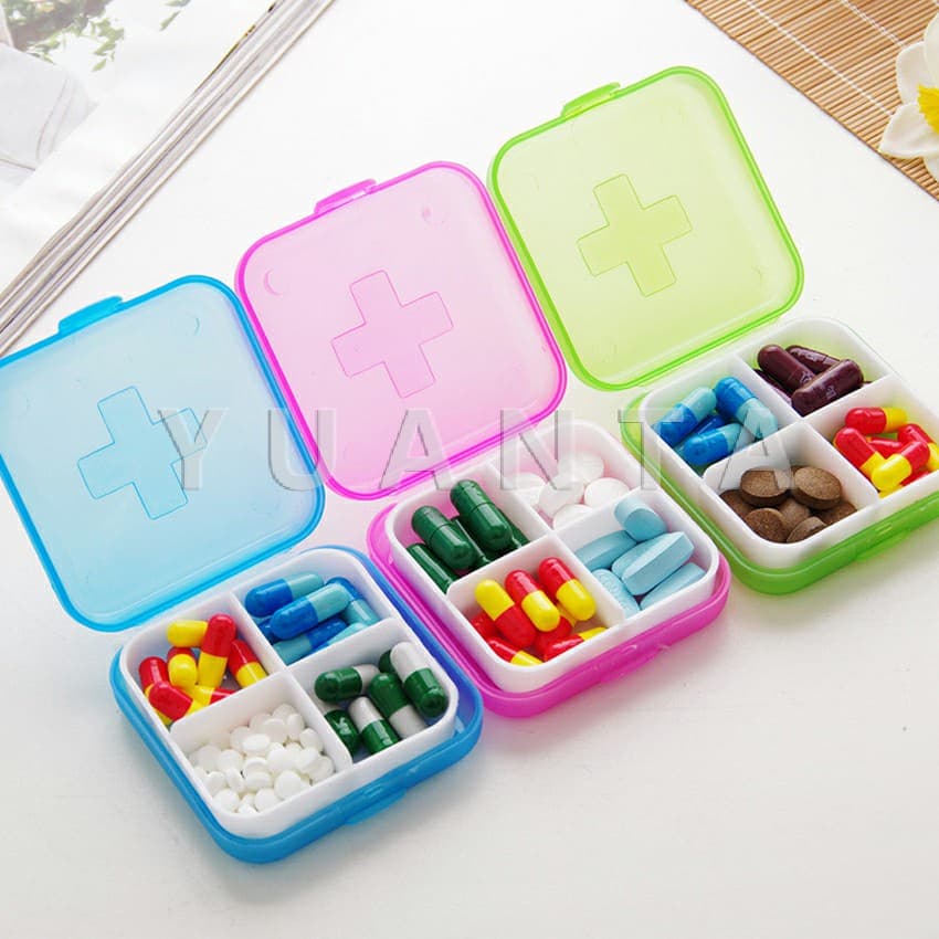 YUANTA กล่องยา มินิ กล่องสีสันลูกกวาด หลายช่อง กล่องเก็บยา กล่องยาแบบพกพา Cross-packing pill รูปที่ 4