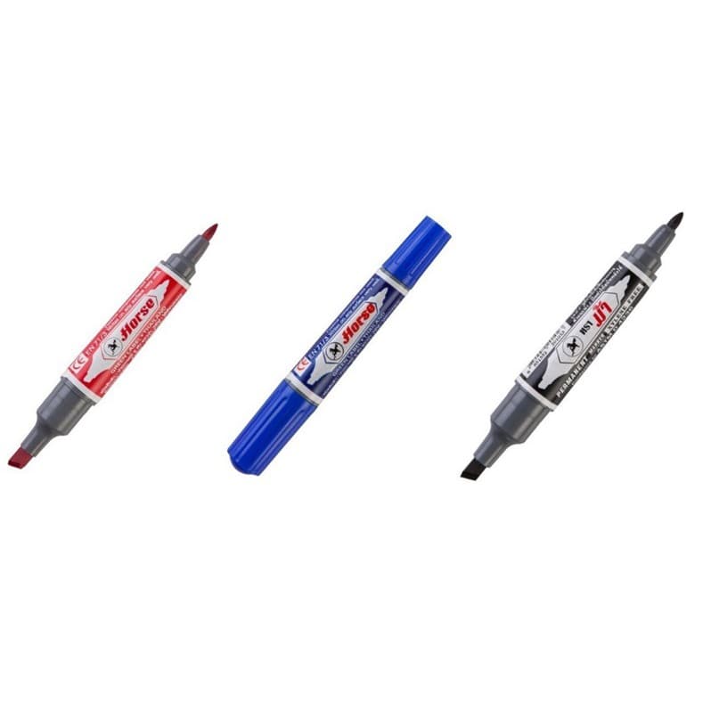 HORSE ปากกาเคมี 2 หัว TWIN-PEN ตราม้า กล่อง 12 ด้าม รูปที่ 4