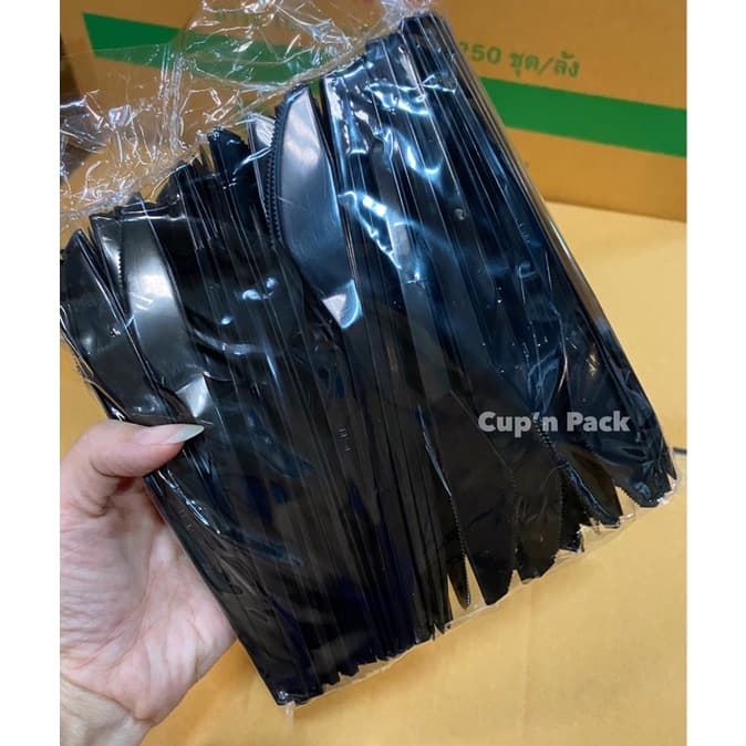 มีดพลาสติก มีดสเต๊ก มีสีขาว กับสีดำ รูปที่ 2