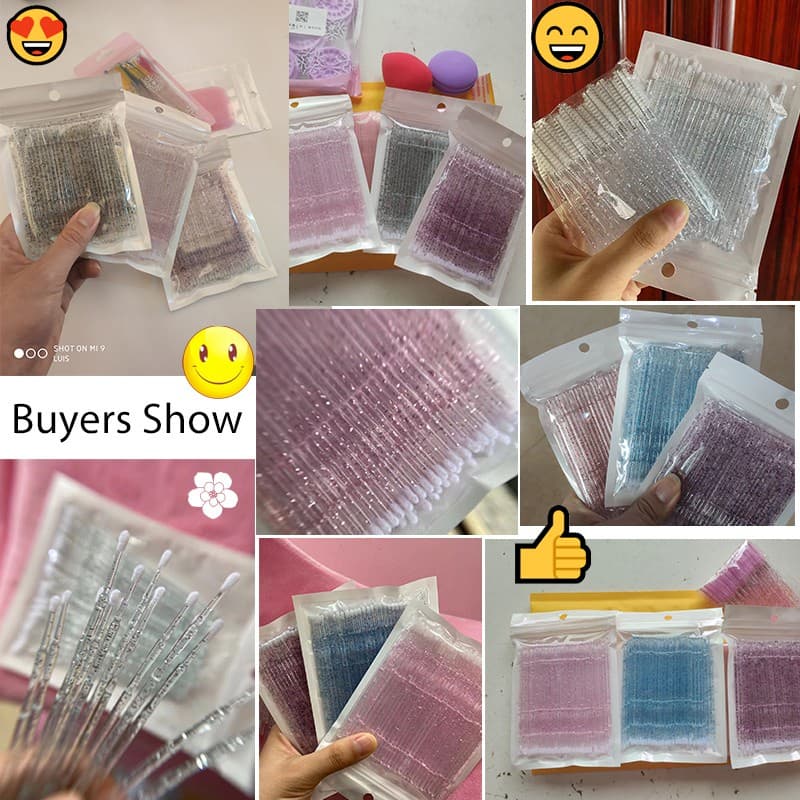 100 ชิ้น/ถุงทิ้งไมโครแปรงต่อขนตาแต่ละขนตาถอดไม้กวาดไมโครแปรงสำหรับต่อขนตา รูปที่ 4