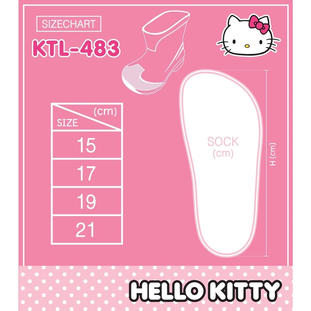 รองเท้าบูทเด็ก Hello Kitty คิตตี้ ลิขสิทธิ์แท้ รองเท้าบู๊ทเด็กผู้หญิง สีพาสเทล กันน้ำ กันฝน KTL483 รูปที่ 7