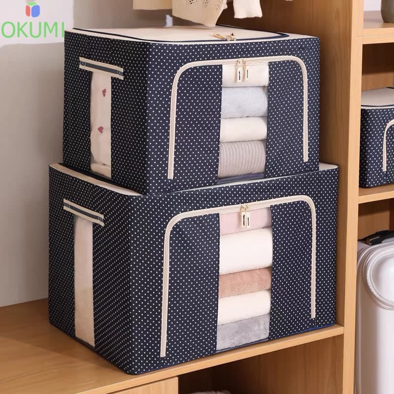 OKUMI_SHOP กล่องผ้าพับได้ กล่องเอนกประสงค์ ใส่ของ อุปกรณ์จัดเก็บเสื้อผ้า ผ้าห่ม รูปที่ 8