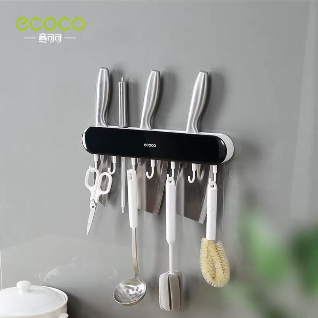 ECOCO ที่ใส่มีดที่ ใส่มีดที่ใส่มีดติดผนัง อุปกรณ์ครัวกรงตะเกียบ ชั้นวางของ ในตัวชั้นเก็บของอเนกประสงค์ รูปที่ 6